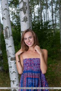 MetArt model Gracie in Birch Forest by Marlene