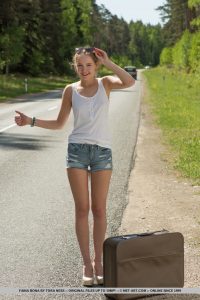 MetArt model Faina Bona in Hitchhiker by Tora Ness