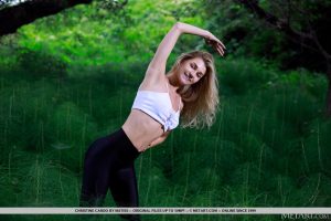 Naughty Blonde Christine Cardo Naked in a Forest