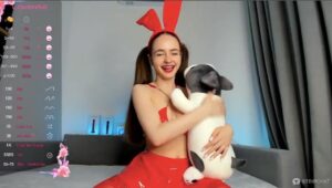 Ukrainian Naked Teen Slut in her Red Bunny Outfit