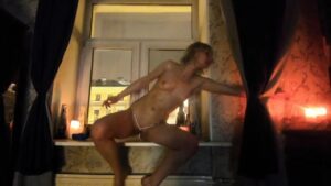 Naked Russian Slut Masturbates by her Window